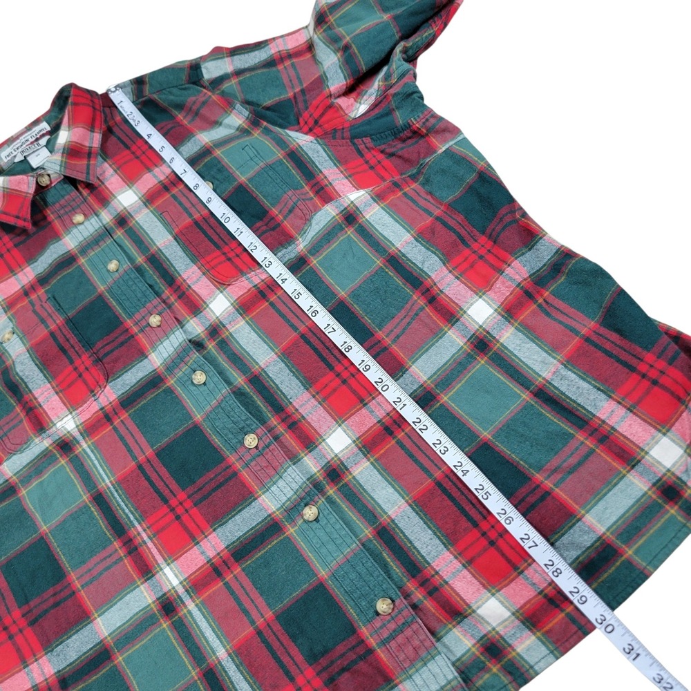 Duluth Trading Co Free Swingin Flannel Shirt Womens 3X Green Red Plaid Button Up - Picture 8 of 8